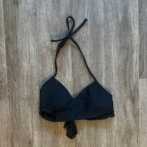 NWT Aerie Wrap Halter Bikini Top Black Medium